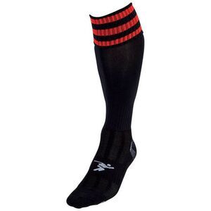 Precision Unisex Adult 3 Stripe Pro Soccer Socks / Black/Red